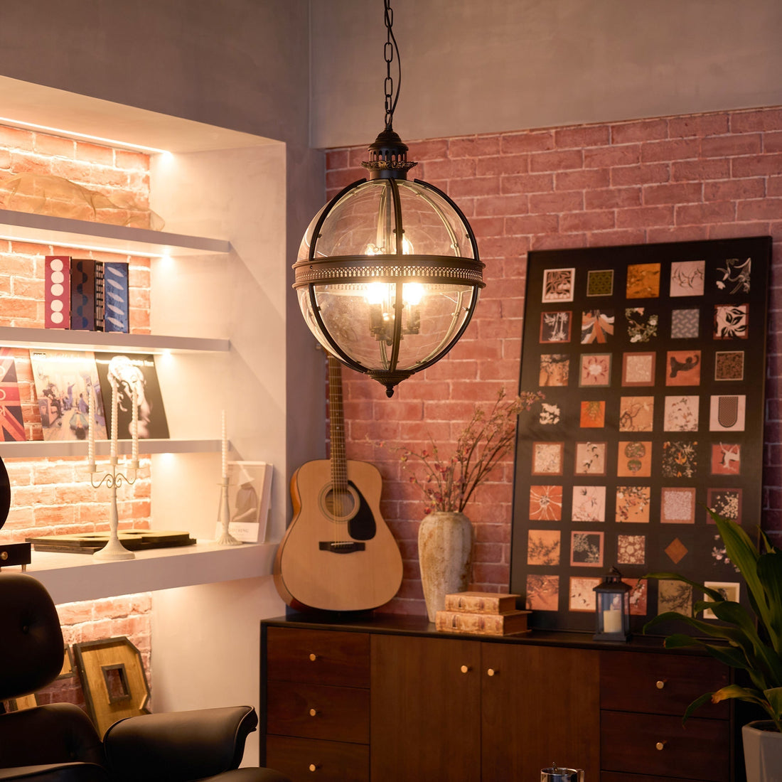 Edward Retro Pendant Light Glass