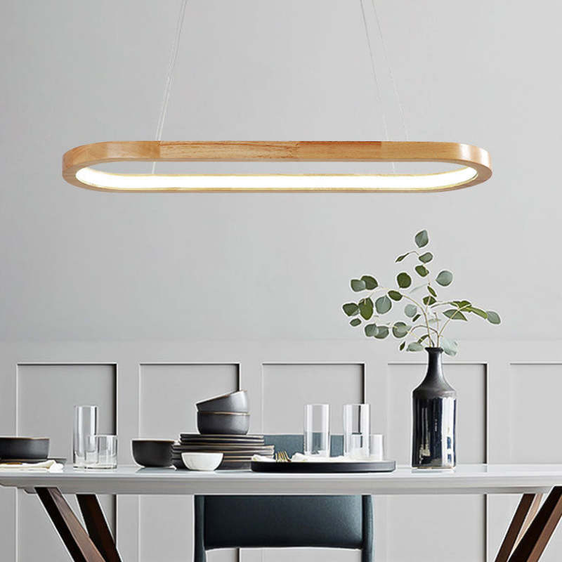 Veon Oval Wood Pendant Light